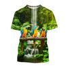 Jumeast 3D Rainforest Scarlet Macaw Printed Men T-shirts Grunge Y2K Unisex Baggy T Shirt 2000s Aesthetic Youth Clothing T-shirty