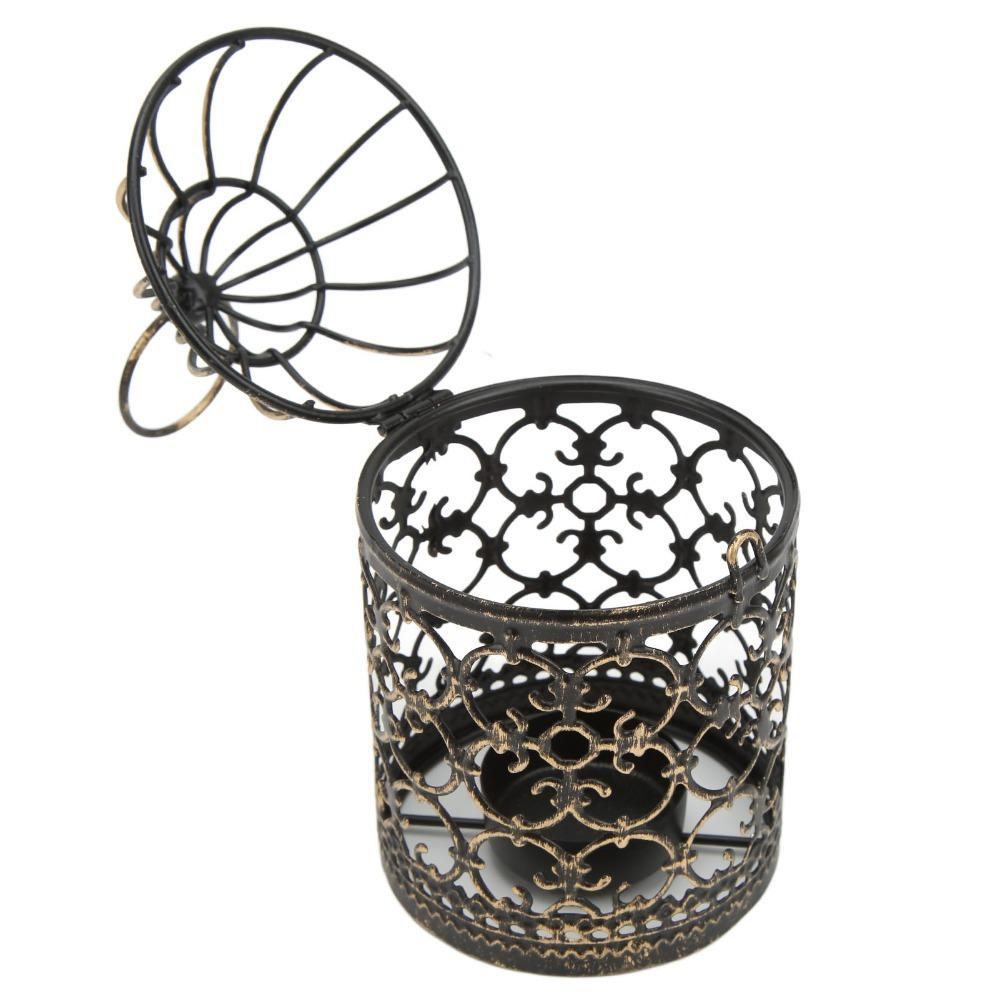 Brush Gold Vintage Candle Holder European Retro Hanging Candle Lantern Party Ambience