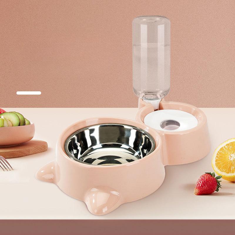 Миска для собак, маленькая миска для корма для собак, миска для кошек, автоматическая поилка для кошек, миска для риса из нержавеющей стали, двойная миска для домашних животных
