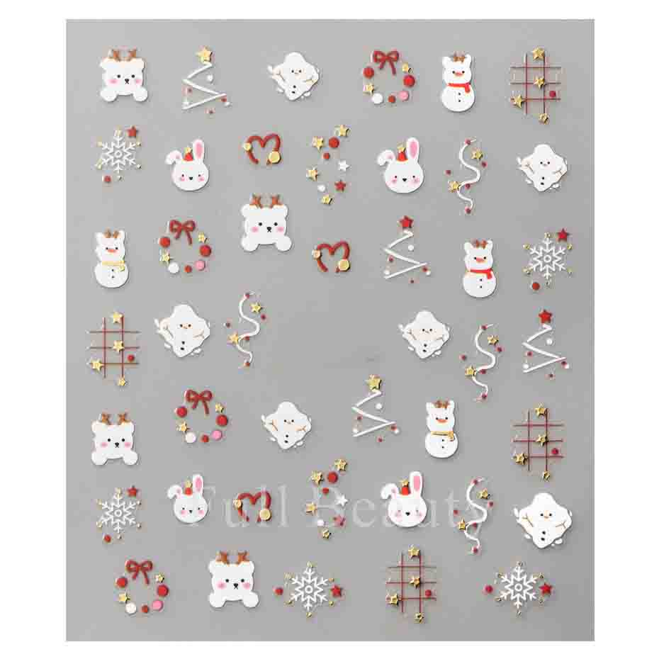 Рождественские наклейки для ногтей, самоклеящиеся наклейки для дизайна ногтей, Рождество, Санта, лось, снежный колокольчик, крутой дизайн, Рождество