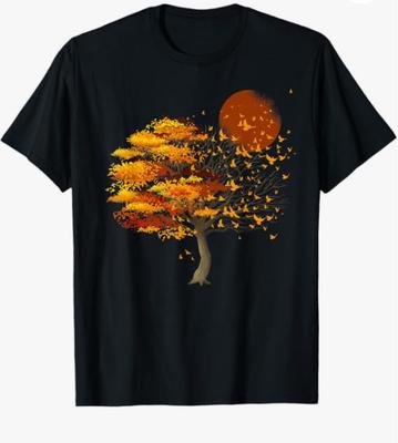 Nature Reflection Forest Trees T-Shirt Outdoor Wildlife Mountain Men Graphic Tee