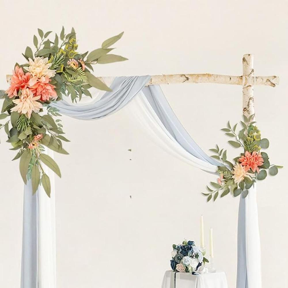 Welcome Sign Flower Swag Wedding for Wedding Party Reception Entrance Welcome Sign Artificial Silk Flowers Wall Hanging Ornament Decor