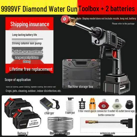 Беспроводная электрическая мойка высокого давления для автомобиля с литиевой батареей для бытового использования