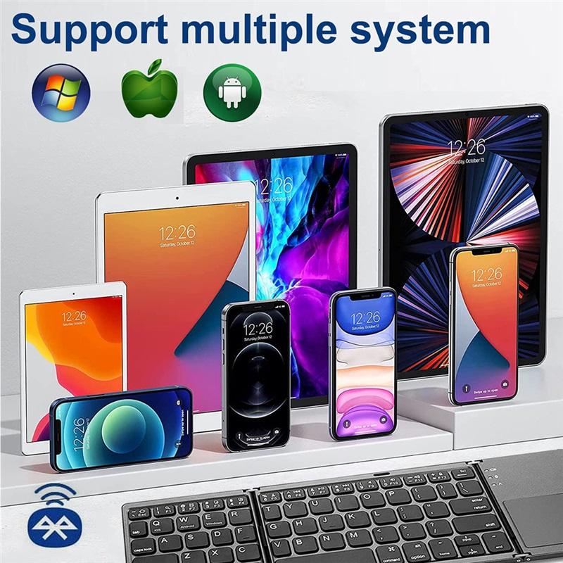 Портативная складная мини-клавиатура Bluetooth с тачпадом для Windows Android IOS Планшета iPad Телефона