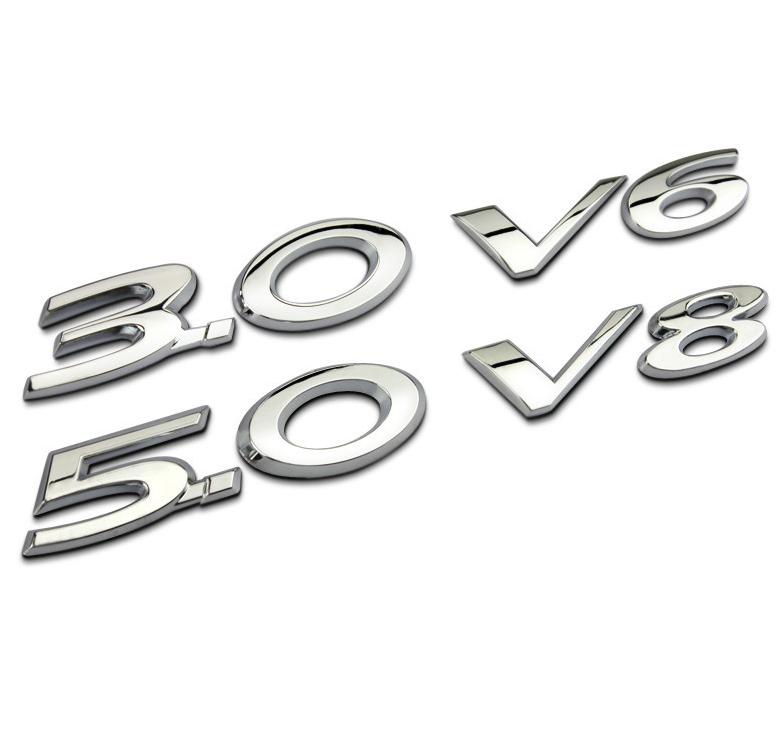 Car ABS Rear Trunk Words Letters For JAGUAR V6 3.0 V8 5.0 Logo Badge Emblem Decals Sticker Decoration accessories NN90