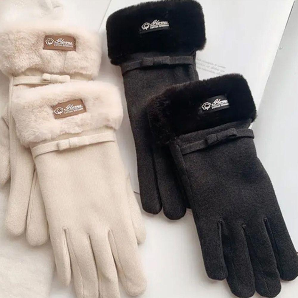 Full Finger Gloves Autumn Winter Female Gloves Korean Style Gloves  Driving Mitten