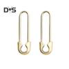 1 Pair Women Earrings Hollow Out Pin Shape Polished Electroplating Metal Lightweight Daily Life Festivals Parties Dates Ear Jewelry