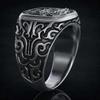 Винтажный стиль, панк, черный, серебристый цвет, духовный тотем убийцы драконов, кольцо из нержавеющей стали, мужской свадебный подарок, ювелирные аксессуары