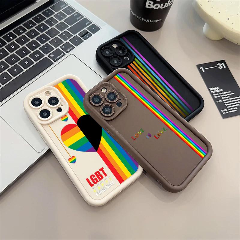 LGBT Rainbow Pride Flag Lesbians Soft TPU Case For iPhone 16 15 11 13 14 12 Pro Max 15 Plus Mini Case 16Pro Silicone Phone Cover