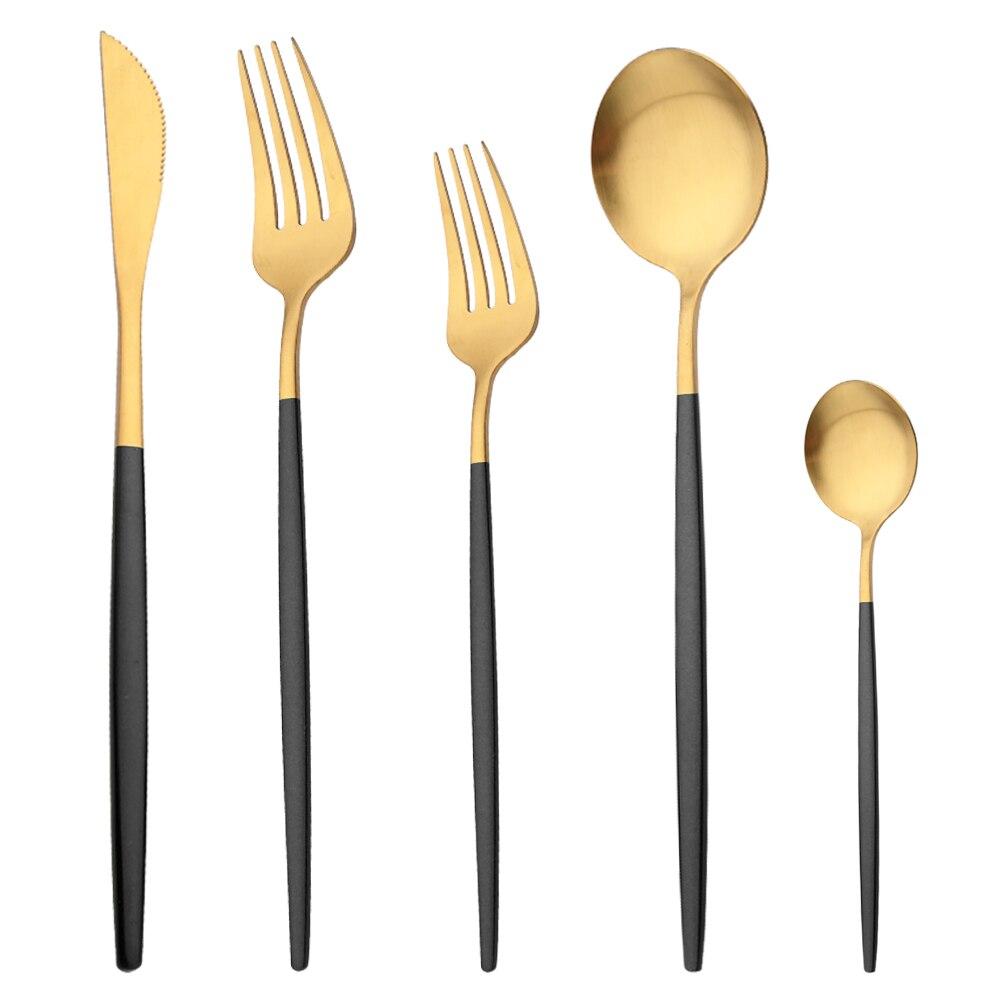 Матовая посуда из нержавеющей стали, набор столовых приборов из розового золота, нож, десертная вилка, чайная ложка, набор столовых приборов, кухонное серебро, посуда