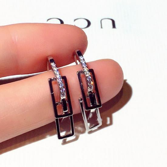 Корейские высококачественные геометрические серьги из циркония для женщин