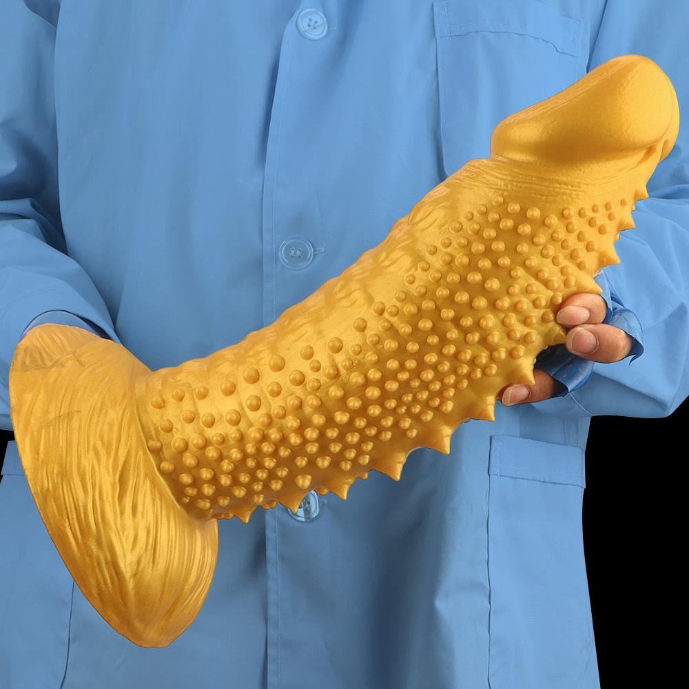 Extra Large Gold Soft Silicone Realistic Dildo Anal Plug Adult Sex Toy Fisting Big Dick Penis