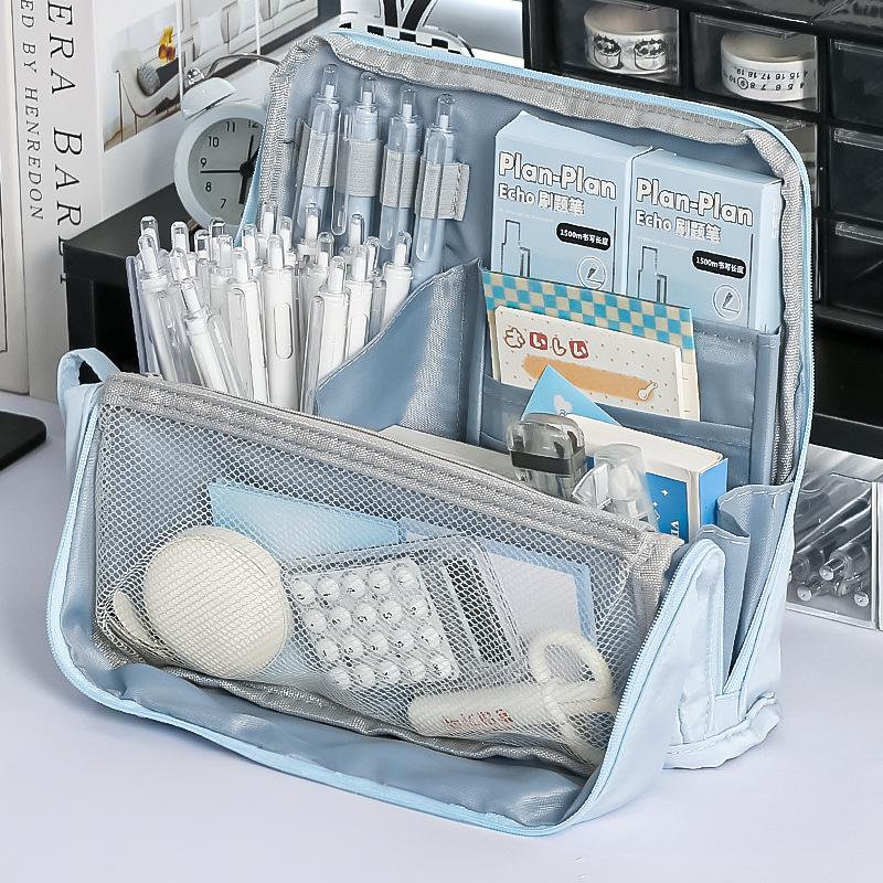 High Looking Large Capacity Pencil Case Simple Stationery Box Student Stationery Bag Storage Bag Office Stationery Supplies