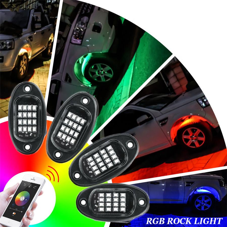 8 шт. Неоновая светодиодная RGB-подсветка днища, атмосфера, Bluetooth-приложение, двойной пульт дистанционного управления