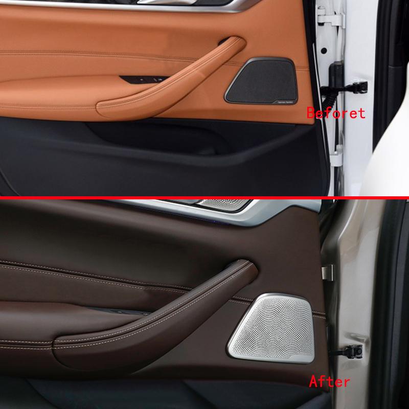 Для BMW 5 серии 6GT G32 G30 17-20 2 * стальная задняя дверь автомобиля, стереодинамик, декоративная крышка, отделка салона автомобиля