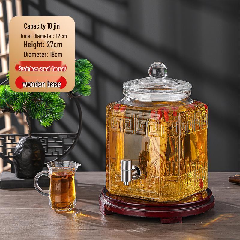 Роскошная герметичная банка для настаивания вина и байцзю с краном для домашнего использования