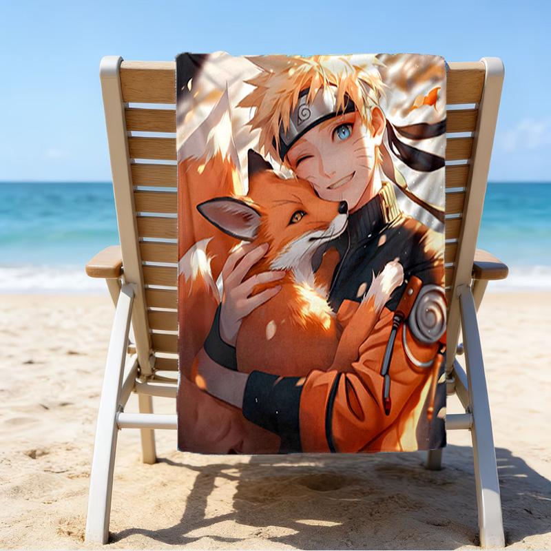 1 шт. Пляжное полотенце NARUTO, Оборудование для пляжа и бассейна на берегу моря, Модный рисунок, Прямоугольное, Необходимые вещи для путешествий