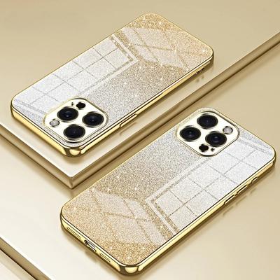 Гальванический блестящий чехол для телефона для iPhone 15 14 13 12 11 Pro Max XS X XR SE 2 3 7 8 Plus противоударный мягкий чехол из ТПУ