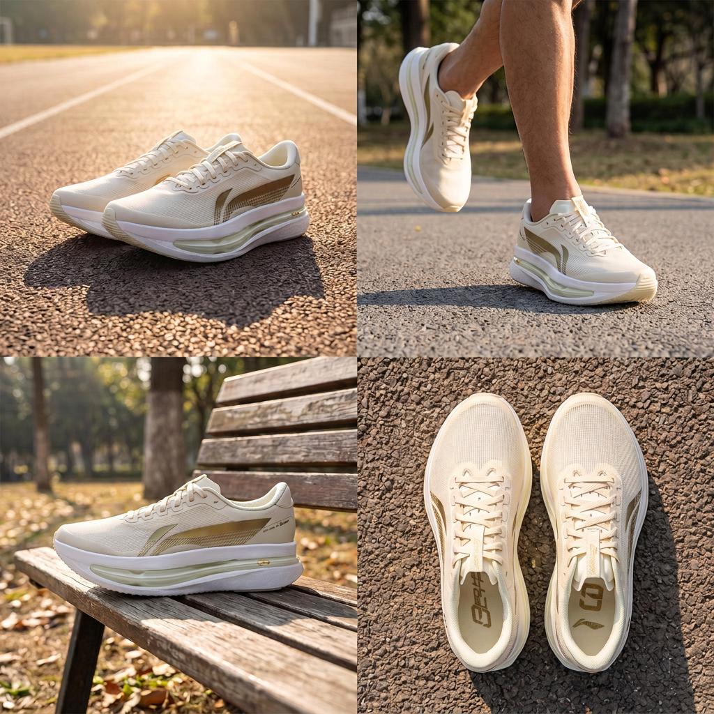 Li Ning Red Rabbit 9 Ultra Капсульная технология Сетчатые кроссовки для бега Мужские кроссовки Внебело-серый ARPW007-31