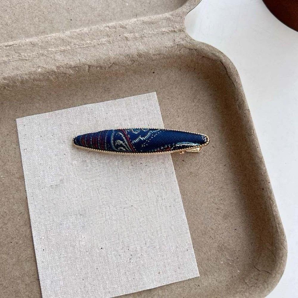 Gold Silk Fabric Songzhen Hair Clip Chinese Style Silk Hair Clip Vintage Pearl Inlay Hairpin  Girls