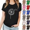 Женская повседневная футболка с принтом, пуловер с круглым вырезом, топ с короткими рукавами