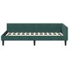 L shaped bed frame with headboard dark green 80 cm x 200 cm velvet