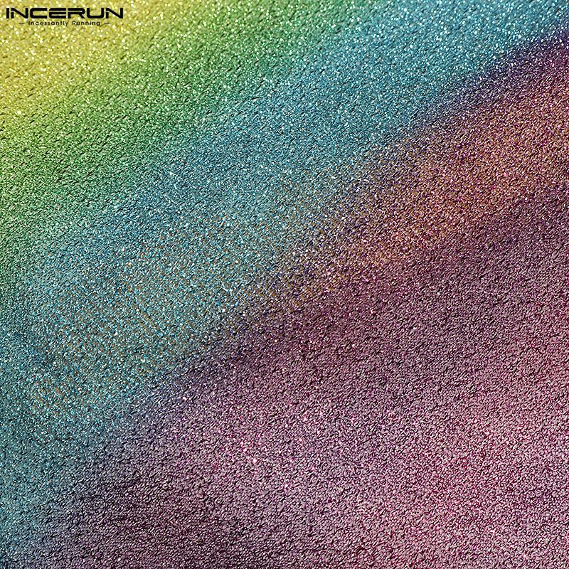 INCERUN Мужские цветные пляжные топы с коротким рукавом и кисточками