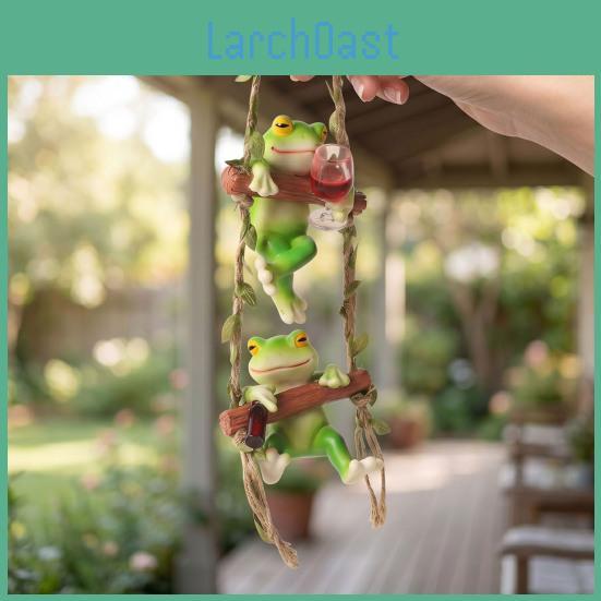 Frog On A Swing Ornament Compact Resin With Hemp Rope Hanging Decor Relaxing Garden Table Decorations For Indoor Outdoor