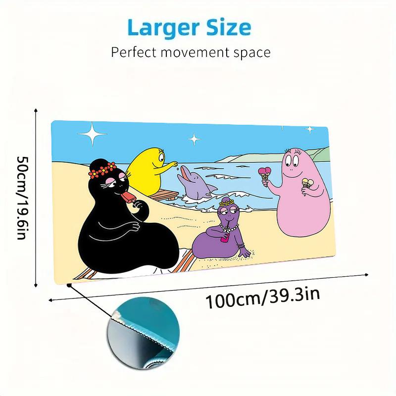 Barbapapa2 Print Cushion Non-slip Laptop Tablet Big Mousepad XXL Mat Mini PC Playmat With Lock edge
