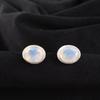 Milky Opal Gemstone 925 Sterling Silver Jewelry Handcrafted Stud Earrings 0.5" EE-178-18