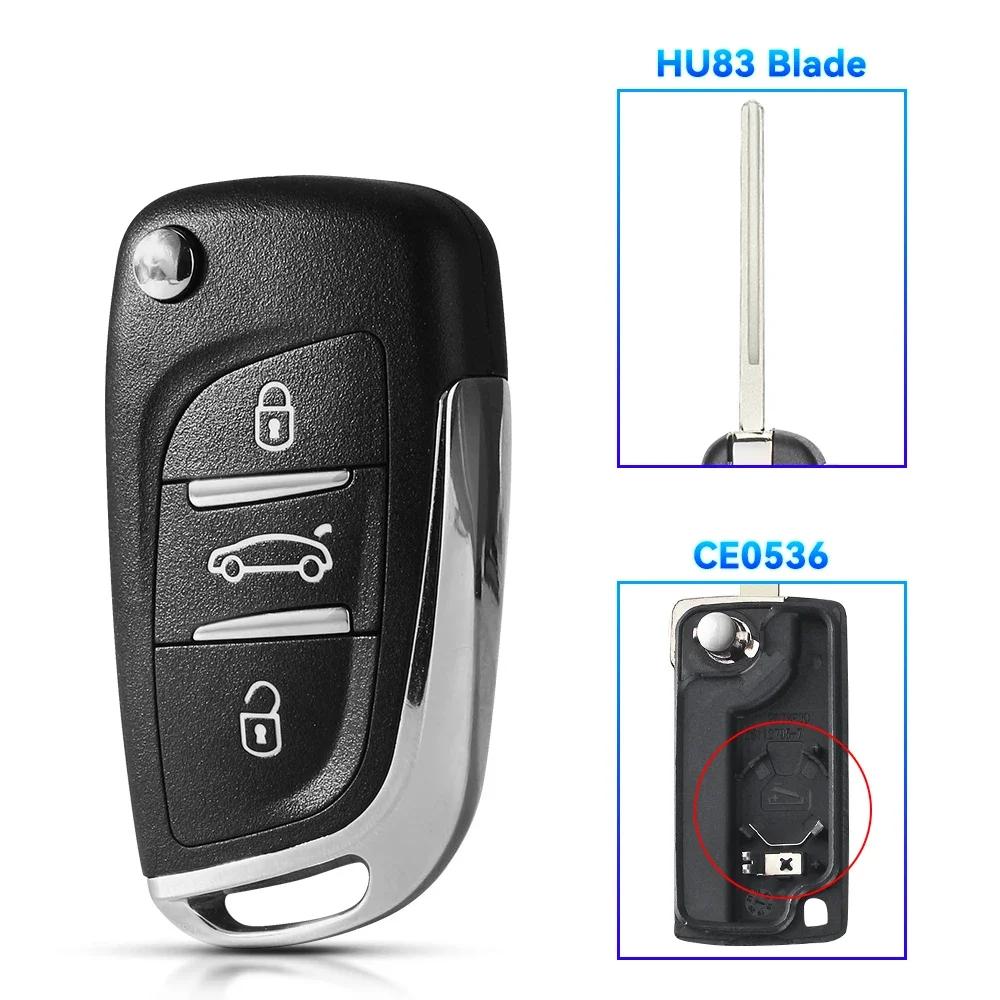 KEYYOU НОВЫЙ Для Peugeot 107 207 307 407 306 308 408 508 3008 4008 Partner CE0523 CE0536 Модифицированный Флип-пульт Брелок для ключа автомобиля