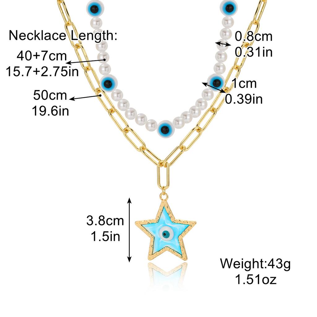 Necklace for Women Jewelry Necklaces Premium Feeling Exaggerated Eyes Alloy Pendant Multi-Layer Necklace Beautiful Elegant Necklace for Her