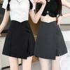 2024 Summer Women's High Waist Irregular A-Line Black Skirt Pants