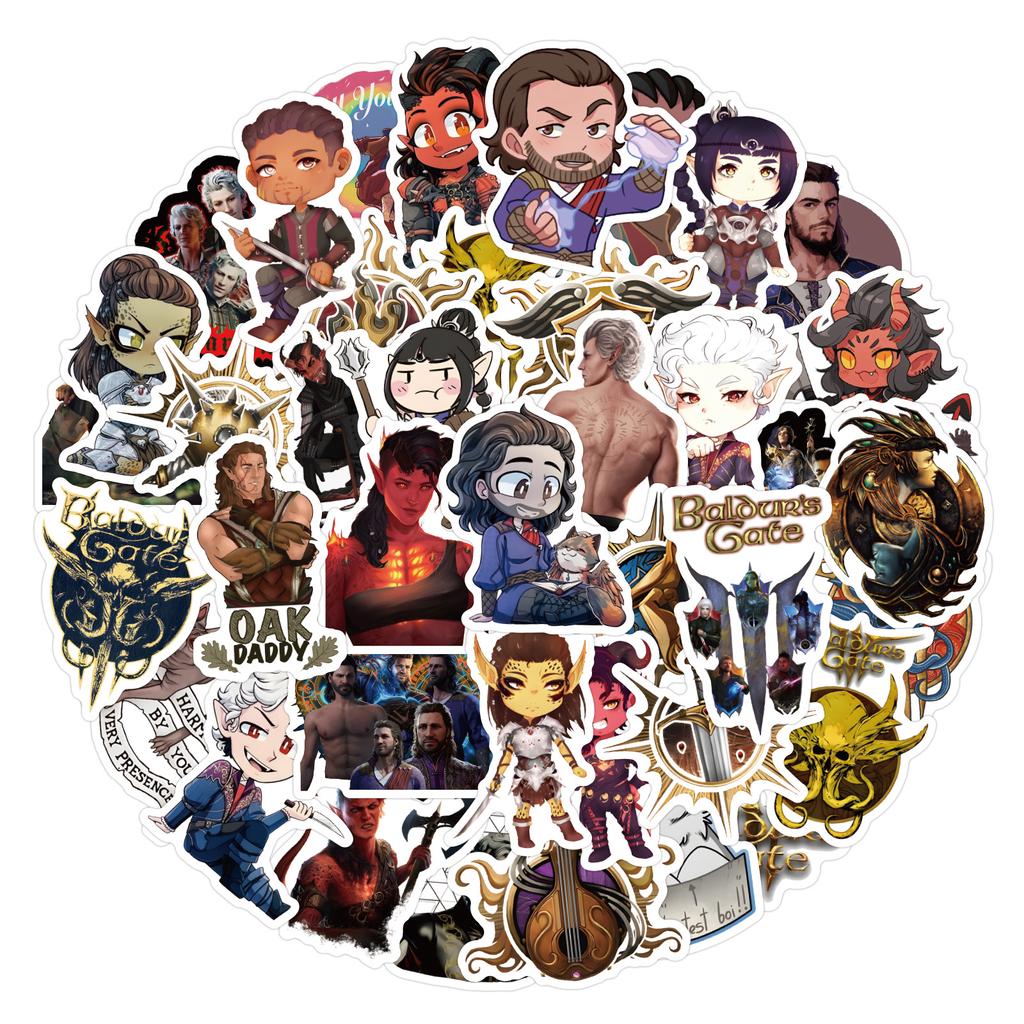 10/50 шт. BG3 наклейки Baldur's Gate граффити наклейки для DIY багаж ноутбук скейтборд мотоцикл велосипед наклейки
