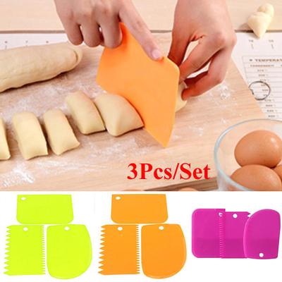 3 шт./компл. лопаточки для выпечки, пластиковый скребок для торта с зубчатыми краями и кремом