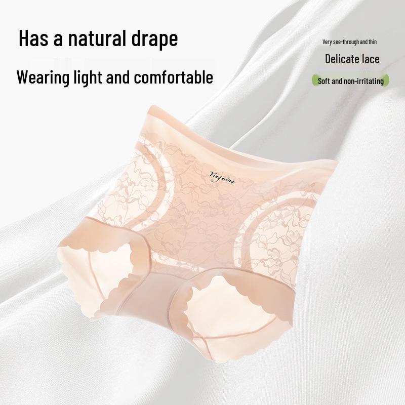 2025 Summer Tummy Control Lace High-Waist Women's Panties: Comfortable Fashion Triangle