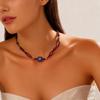 Wooden And Plastic Beaded Chokers Necklace Retro Style Layering Design Daily Wear Party Accessory Clavicle Chain Jewelry