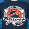 Винтаж 90-х ATLANTA BRAVES ТРЕНЧ Футболка БОЛЬШАЯ mlb бейсбол джорджия мягкая тонкая
