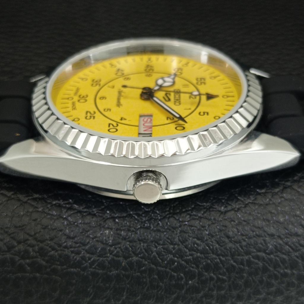 JAPAN VINTAGE REFURBISHED SEIKO 5 AUTOMATIC 6309A MENS YELLOW WATCH a442941-1