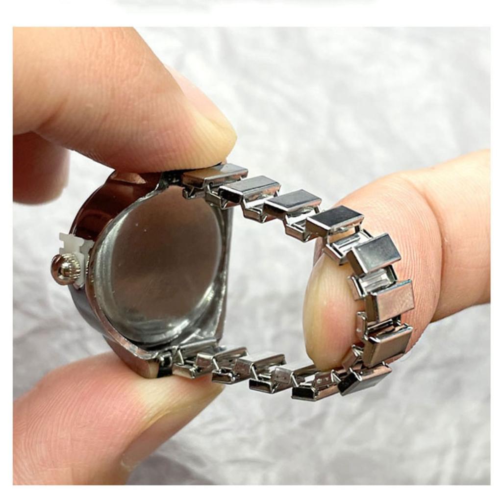 Индивидуальные женские часы с кольцом для женщин и мужчин, уникальный дизайн, женские эластичные часы с кольцами на палец