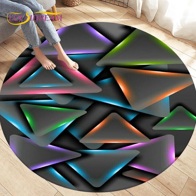 3D абстрактный геометрический ковер с визуальной иллюзией, большой круглый ковер для гостиной, спальни, украшения дивана, нескользящий напольный коврик