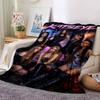 Katseye Girl Group Dark Style Portrait Print Flannel Blanket Soft Warm Throw Blanket K‑pop Fan Home Decor for Sofa Bedroom Travel