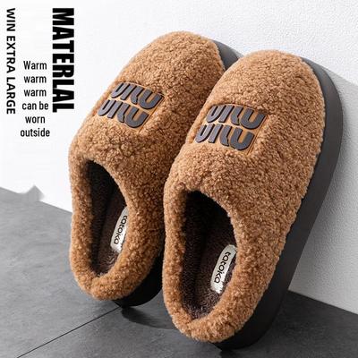 Уютные флисовые тапочки из хлопка толщиной 4 см - Унисекс, с закрытым носком, зимняя домашняя обувь