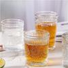300ml/350ml Sunflower Pattern Glass Cup Exquisite Beer Glass Vintage Relief Water Cup Juice Milk Tea Mugs Household Drinkware