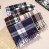 Autumn And Winter Classic Plaid Double-Sided Velvet Gift Scarf Exhibition Night Market Men'S Stall Warm Scarf Women'S Shawl