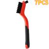 Multi Purpose Wire Brush Set Brass Stainless Steel Nylon For Holes Rust Removal Small Metal Brushes With Curved Handle Grip