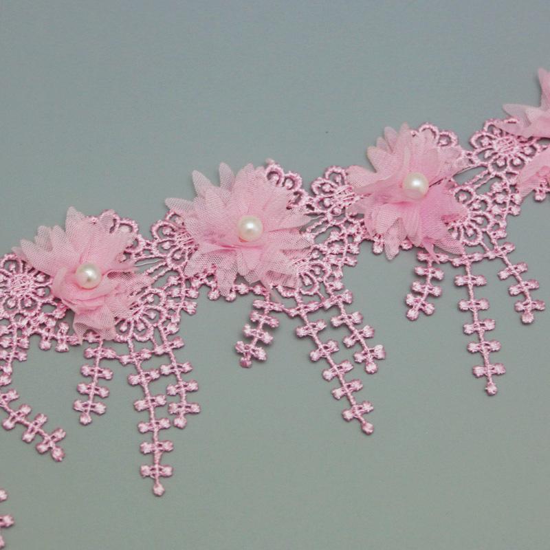 (1 Yards/Lot) 80mm Petal Chiffon Lace Fabric Webbing DIY Clothing Decoration Love Gift Ribbons Crafts