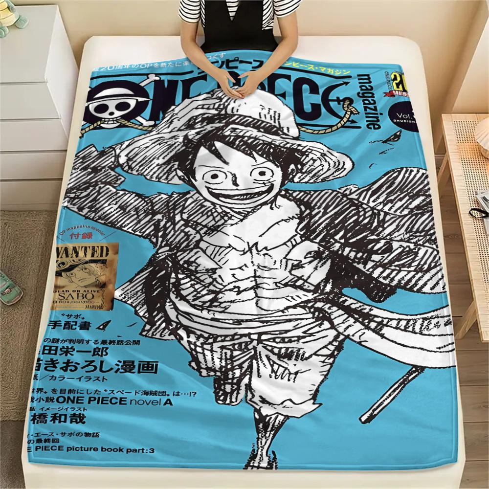 Фланелевое одеяло с принтом персонажей One Piece, Высококачественное, Удобное для всех сезонов, Декор для дома, Тепло и уют, Идеально для рождественских подарков
