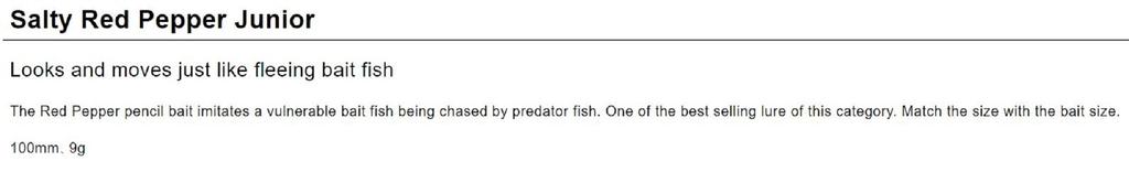 Tiemco Воблер плавающий Red Pepper JR Salty 100 мм 9 грамм SRPJ-35 (3569)