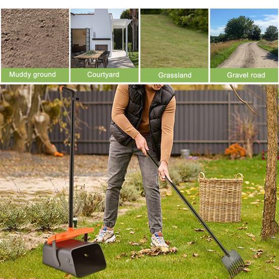 Совок для собачьих какашек, длинная ручка, вращающийся контейнер и грабли, комплект совок для собачьих какашек с 35 мешками для мусора для лужайки, двора, собачьей будки